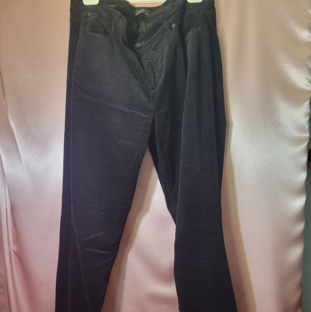 Talbots Black Corduroy Five Pocket Straight Leg Pants